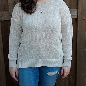 LOFT CREAM/BEIGE LARGE KNIT SWEATER